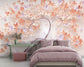 Bedroom - 3D Rose Pink Flower and Tree Mural Wallpaper