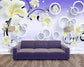 Purple wallpaper with white flowers
