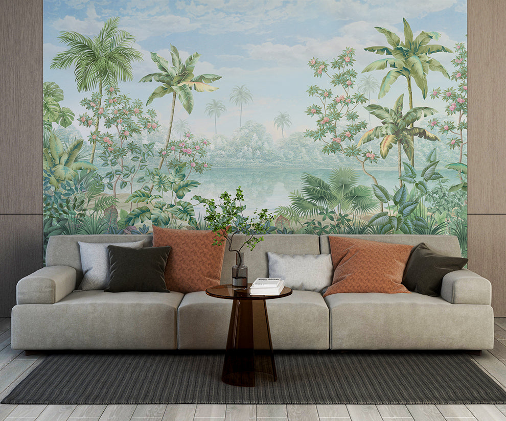 Tropical Trees And Forest Jungle Green Wallpaper