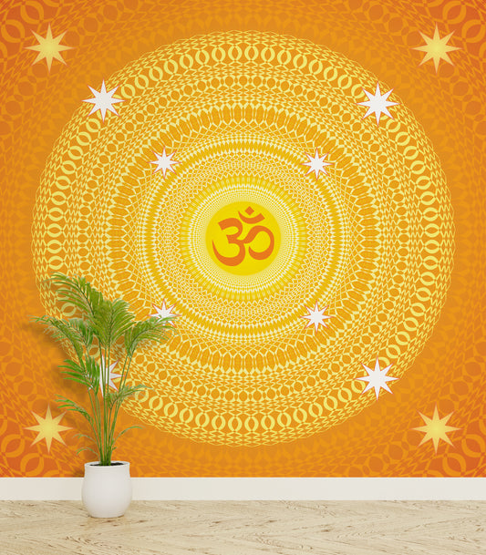 OM Symbol Mandala Design Spiritual Wallpaper
