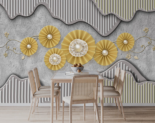 Dining Room - Golden chakras 3d Bedroom wallpaper