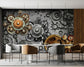 3D Mechanical Gears Mural Wallpaper