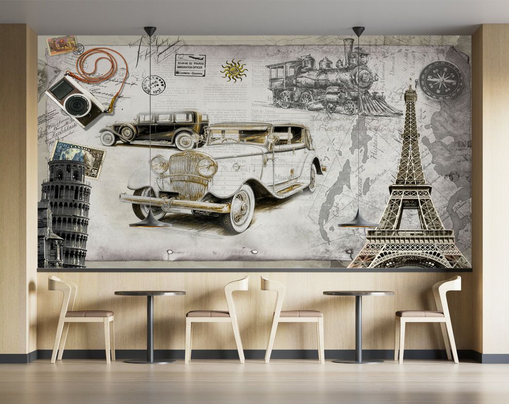 3D Wall Murals European Style Mural Retro Architectural Wallpaper