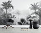 Tropical Palm Trees Black And White Wallpaper