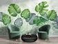 Watercolor green tropical wallpaper