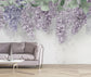 Living Room - 3D Lilac Wisteria Flower Mural Wallpaper