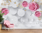 Pink rose floral wallpaper - view 3