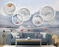3D circle art and fish wallpaper - view 4