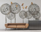Living Room - 3d Creative dandelion flower art and birds wallpaper