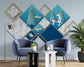 Abstract geometric diamond wallpaper - view 3