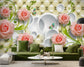 3D soft pack relief flowers wallpaper