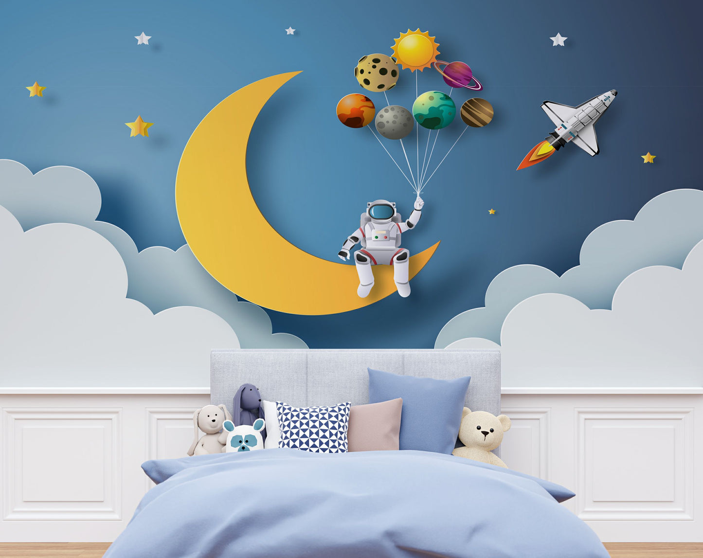 Star Space Wallpaper | Kids Room Wallpaper | Nursery Baby Wallpaper