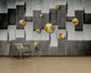 Grey and black geometric pattern wallpaper - view 6
