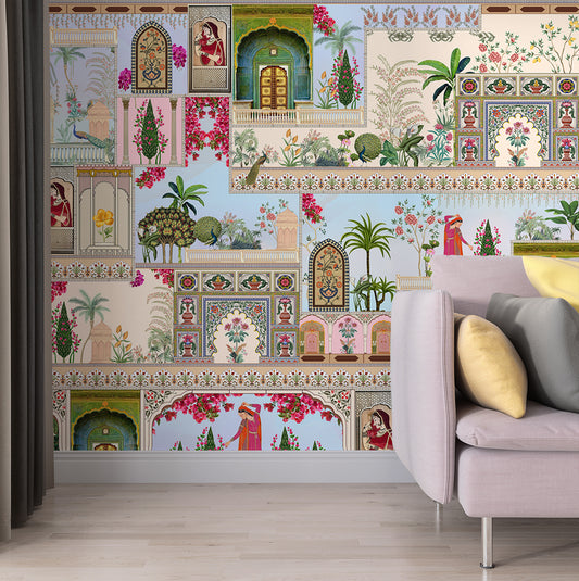 Traditional Indian Art Mural Wallpaper