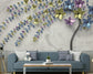 3D metal flower TV wall wallpaper - view 5
