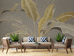 Golden banana leaf tropical wallpaper - view 4