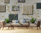 3D square art living room wallpaper