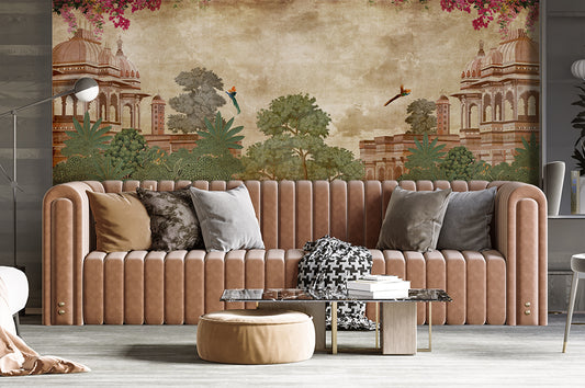 Hallway - Royal Enclave – Rich Indian Heritage Wall Mural Wallpaper, Custom Size