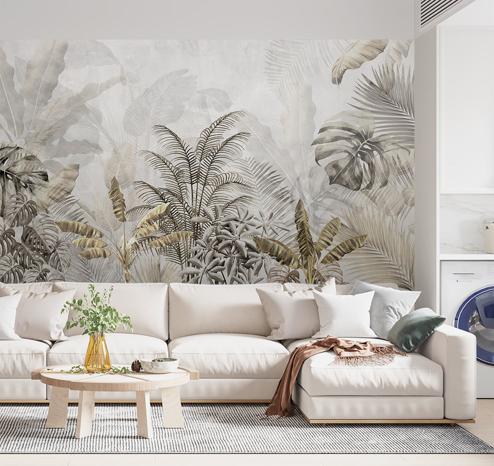 Tropical Tree And Plants Botanical Wallpaper