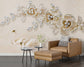 European 3D diamond jewelry floral wallpaper - view 4
