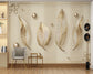 Horizontal 3D golden leaf wallpaper - view 4
