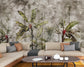 Grey and green botanical forest wallpaper - view 5