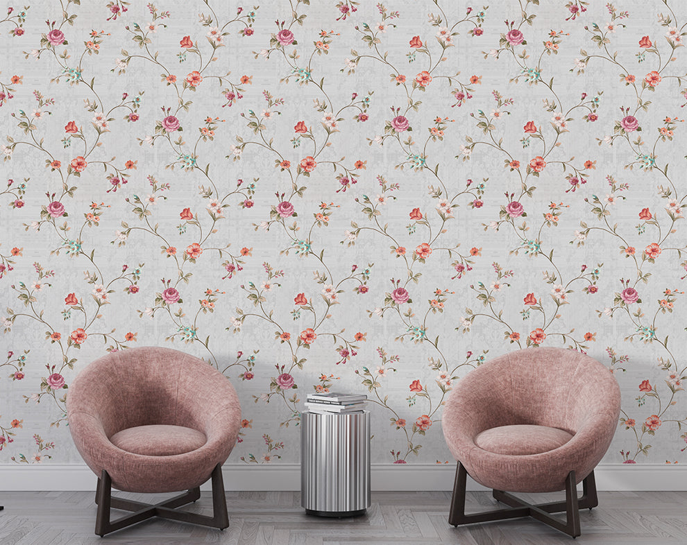 Soft Pink Blossom Floral Wallpaper