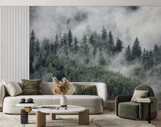 Mountain Forest Wallpaper, Rain Forest Exotic Wallpaper For Bedroom