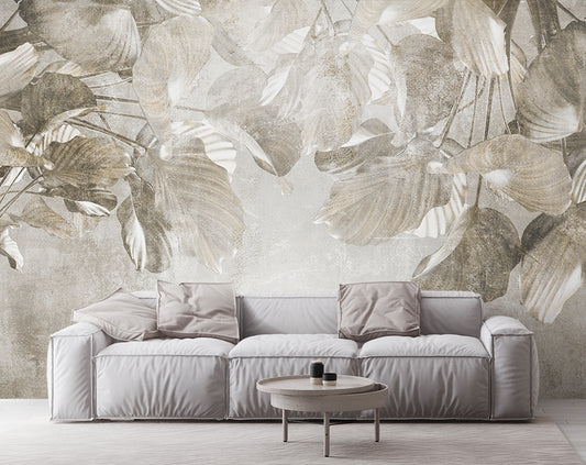 Dining Room - Tropical Leaves & Plants Wall Mural Wallpaper, Custom Size