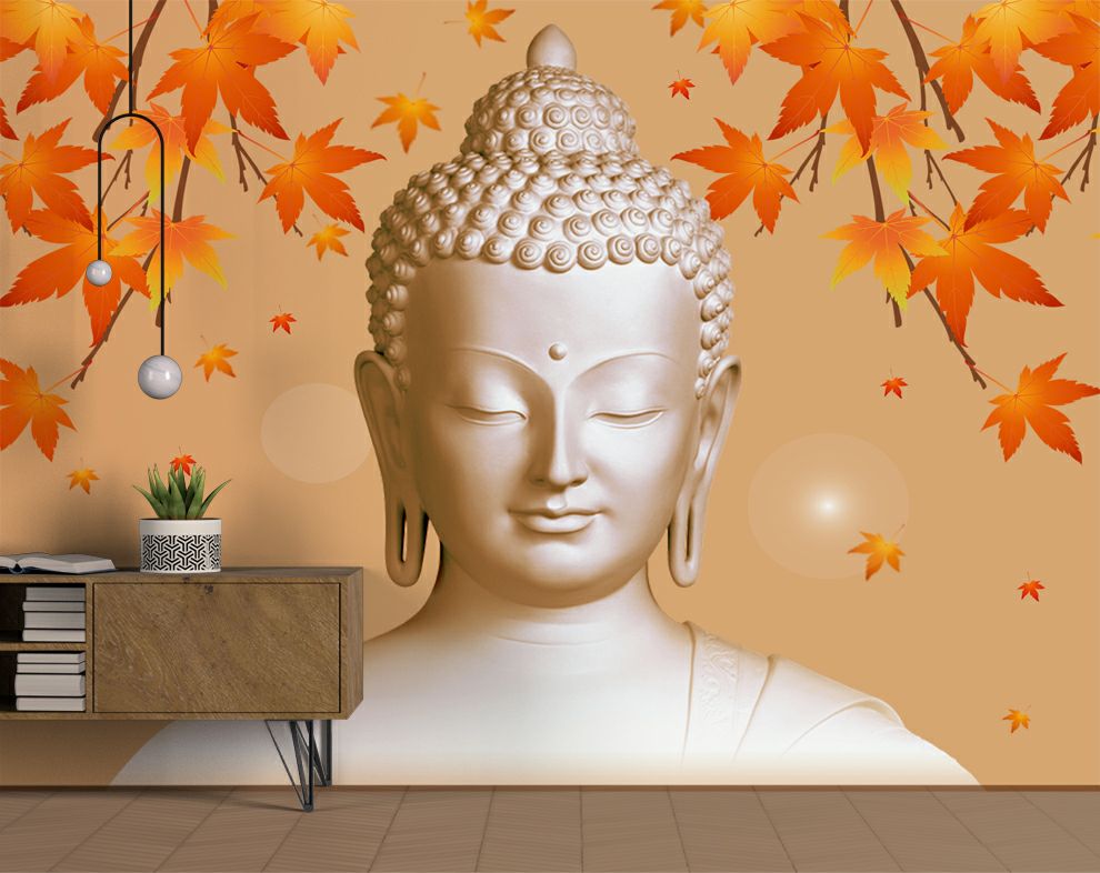 Lord Buddha 3d Mural Wallpapers