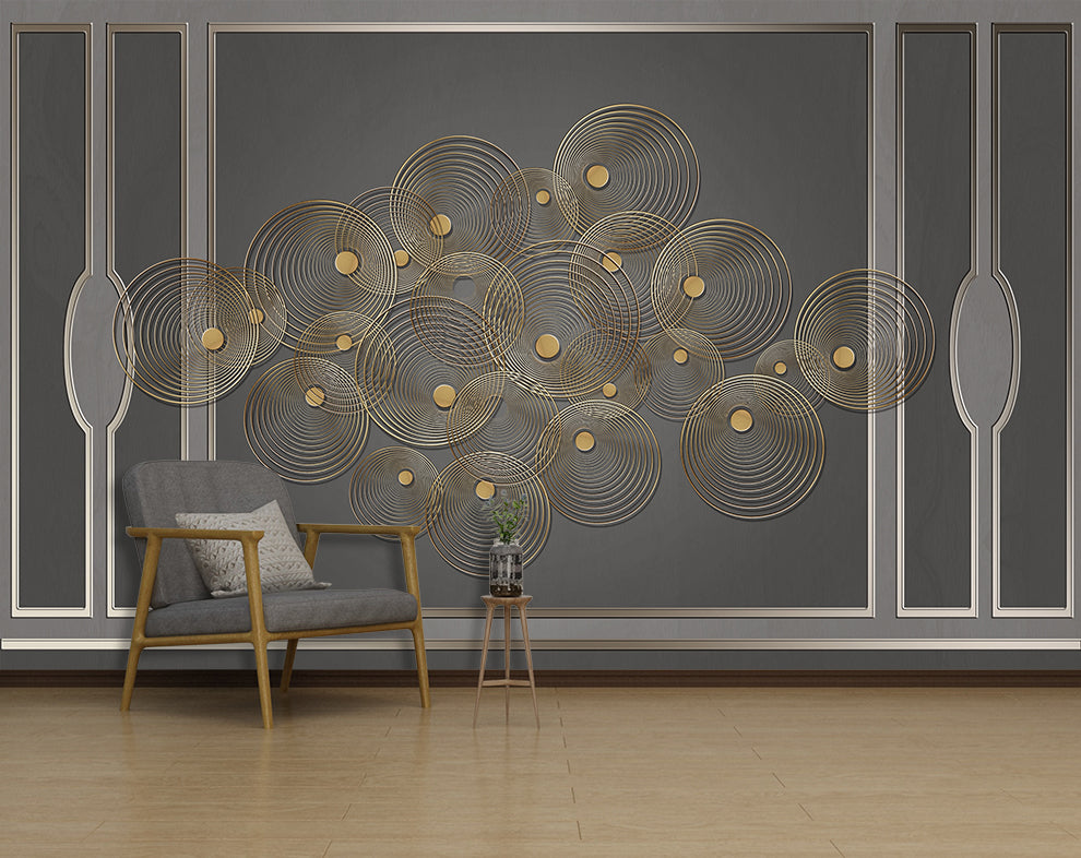 Designer Beautiful 3D Round Circular Modern Wallpaper – Home Decoram