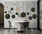3D black gold and white bedroom wallpaper - view 3