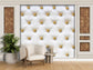 3D white chesterfield pattern wallpaper