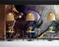 Purple and grey marble pattern wallpaper - view 4