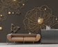 3D golden line flower pearl butterfly wallpaper - view 3