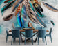 3D Colorful Feather Wallpaper For Bedroom