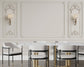Dining Room - White Plaster Line 3D Wallpaper