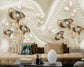 Pearl Flower And Butterfly Silk Wallpaper