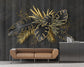 Golden line banana leaf wallpaper - view 5