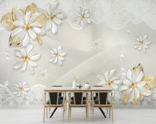 Jewelry Look Flower and Lace Wallpaper