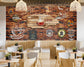 Old wood cafe wallpaper for coffee shop wall - view 3