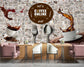 Coffee cups and cutlery cafe wallpaper - view 4