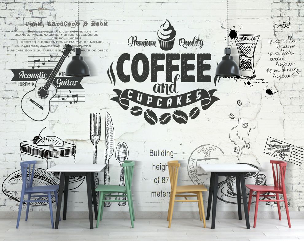 Coffee shop and restaurant wallpaper