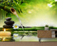 Living Room - Bamboo Water Fountain 3D Wallpaper