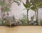 Palm and banana tree botanical wallpaper
