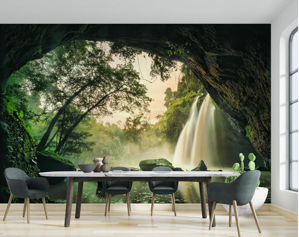 Waterfall Rainforest Nature View wallpaper