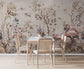 Dining Room - Tropical Leaves & Flamingo Wall Mural Wallpaper, Custom Size
