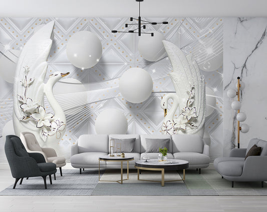 Luxury White Swan Wallpaper