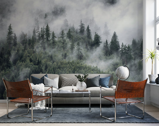 Living Room - Mountain Forest Wallpaper, Rain Forest Exotic Wallpaper For Bedroom