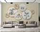 3D wood circle flowers and birds wallpaper - view 4